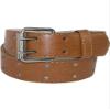 CTM Kids' 1 Inch Wide Leather Two Hole Jean Belt, Xlarge, Tan view 3