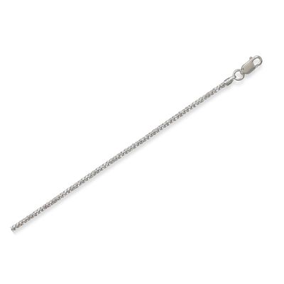 Butterfly Twist Chain Necklace 1.8mm Wide Rhodium Over Sterling Silver, 24