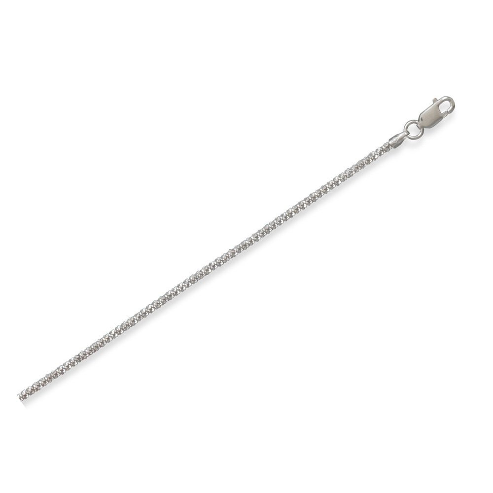 Butterfly Twist Chain Necklace 1.8mm Wide Rhodium Over Sterling Silver, 24