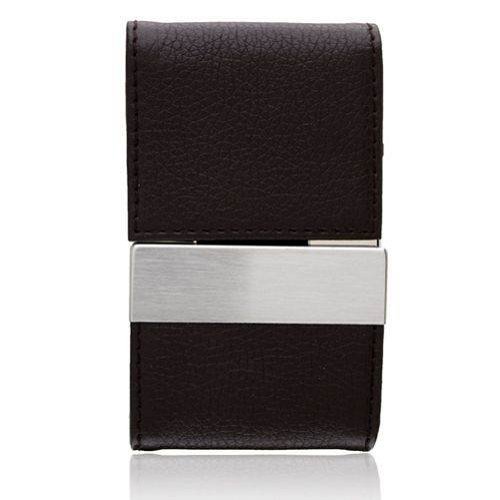 Aeropen Card Case (Brown Leather/Metal/Double Magnetic Flap) Model No. CC-34BRN