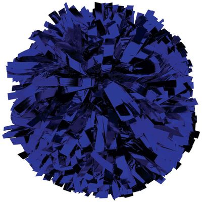 chass Metallic Cheerleading Poms - Shiny Metallic Cheer Pom with Baton Handle for Dance Sports Celebrations (Single, Navy)