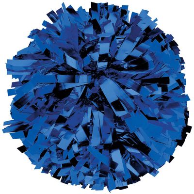 Chass Metallic Cheerleading Poms - Shiny Metallic Cheer Pom with Baton Handle for Dance Sports Celebrations (Single, Royal)