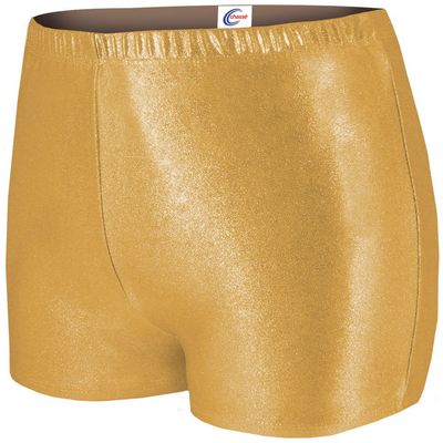 chass Women's Metallic Boy-Cut Briefs, Soft Mid-Rise Athletic Shorts, Perfect For Layering - Gold Medium