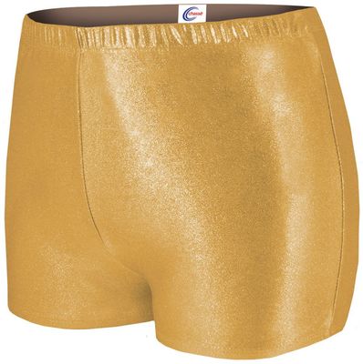 chass Women's Metallic Boy-Cut Briefs, Soft Mid-Rise Athletic Shorts, Perfect For Layering - Gold Small