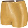 chass Women's Metallic Boy-Cut Briefs, Soft Mid-Rise Athletic Shorts, Perfect For Layering - Gold Small view 1