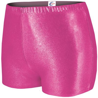 chass Women's Metallic Boy-Cut Briefs, Soft Mid-Rise Athletic Shorts, Perfect For Layering - Pink Medium