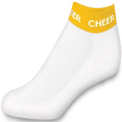 chass Women's In-Stock Low Anklet With Cheer Stripe Socks - Gold Adult