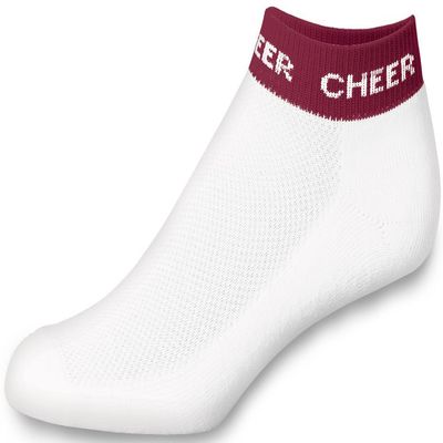 chass Girls' In-Stock Low Anklet With Cheer Stripe Socks - Maroon Youth