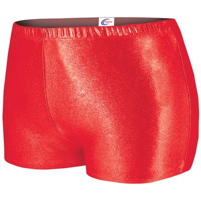 chass Women's Metallic Boy-Cut Briefs, Soft Mid-Rise Athletic Shorts, Perfect For Layering - Red Small