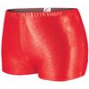 chass Women's Metallic Boy-Cut Briefs, Soft Mid-Rise Athletic Shorts, Perfect For Layering - Red Small view 1