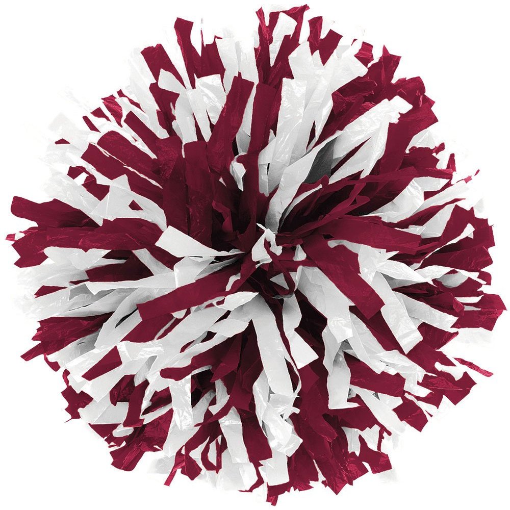 in-Stock Youth Cheerleading Pom Maroon/Wht