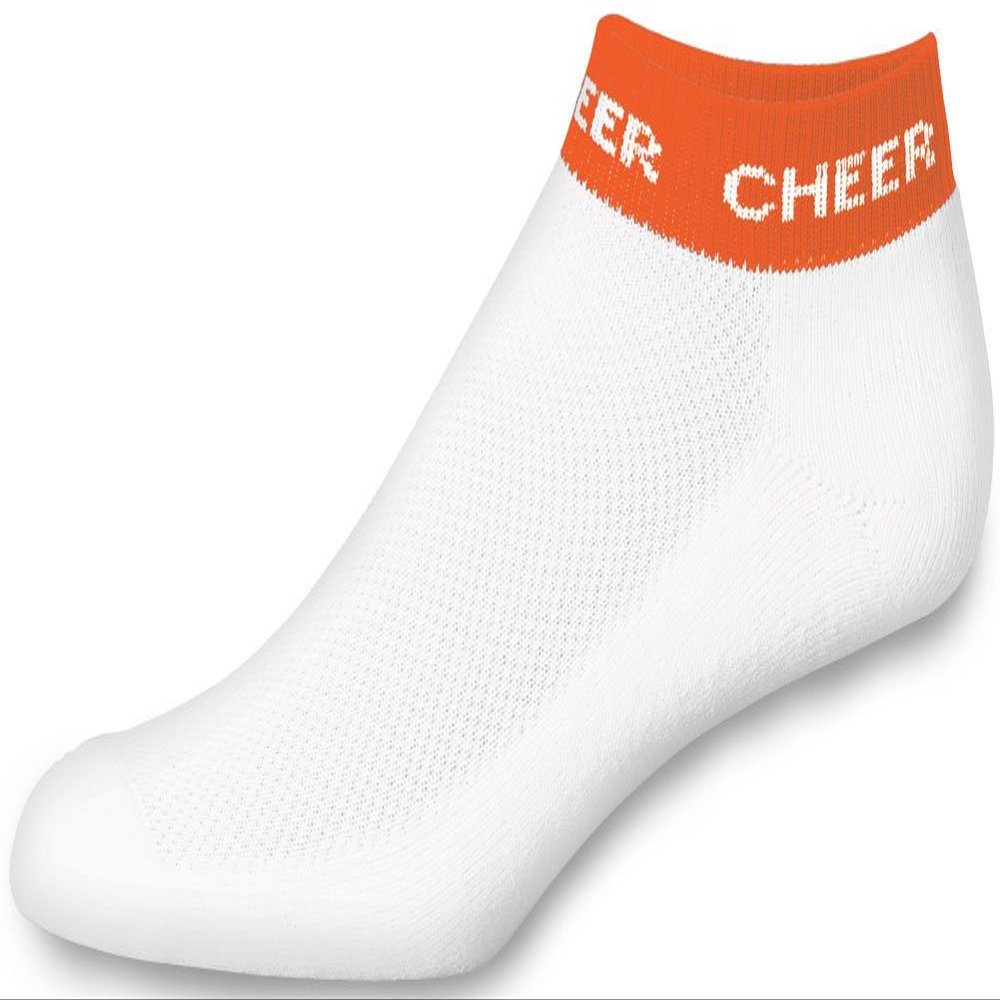 chass Women's In-Stock Low Anklet With Cheer Stripe Socks - Orange Adult
