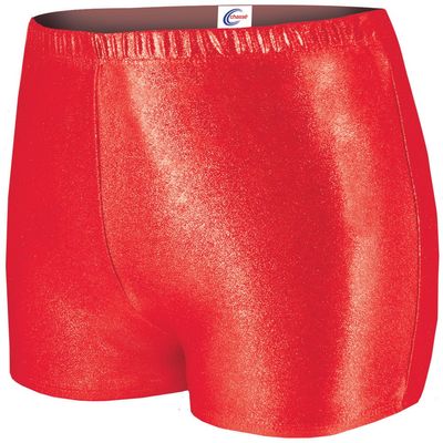 chass Girls Metallic Boy-Cut Briefs, Soft Mid-Rise Athletic Shorts, Perfect For Layering - Red Y Small