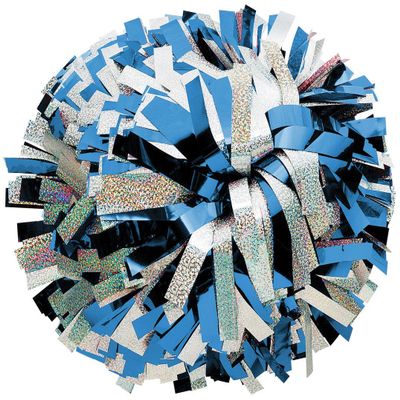Metallic with Holographic Mix Cheerleading Pom - Col/Silver