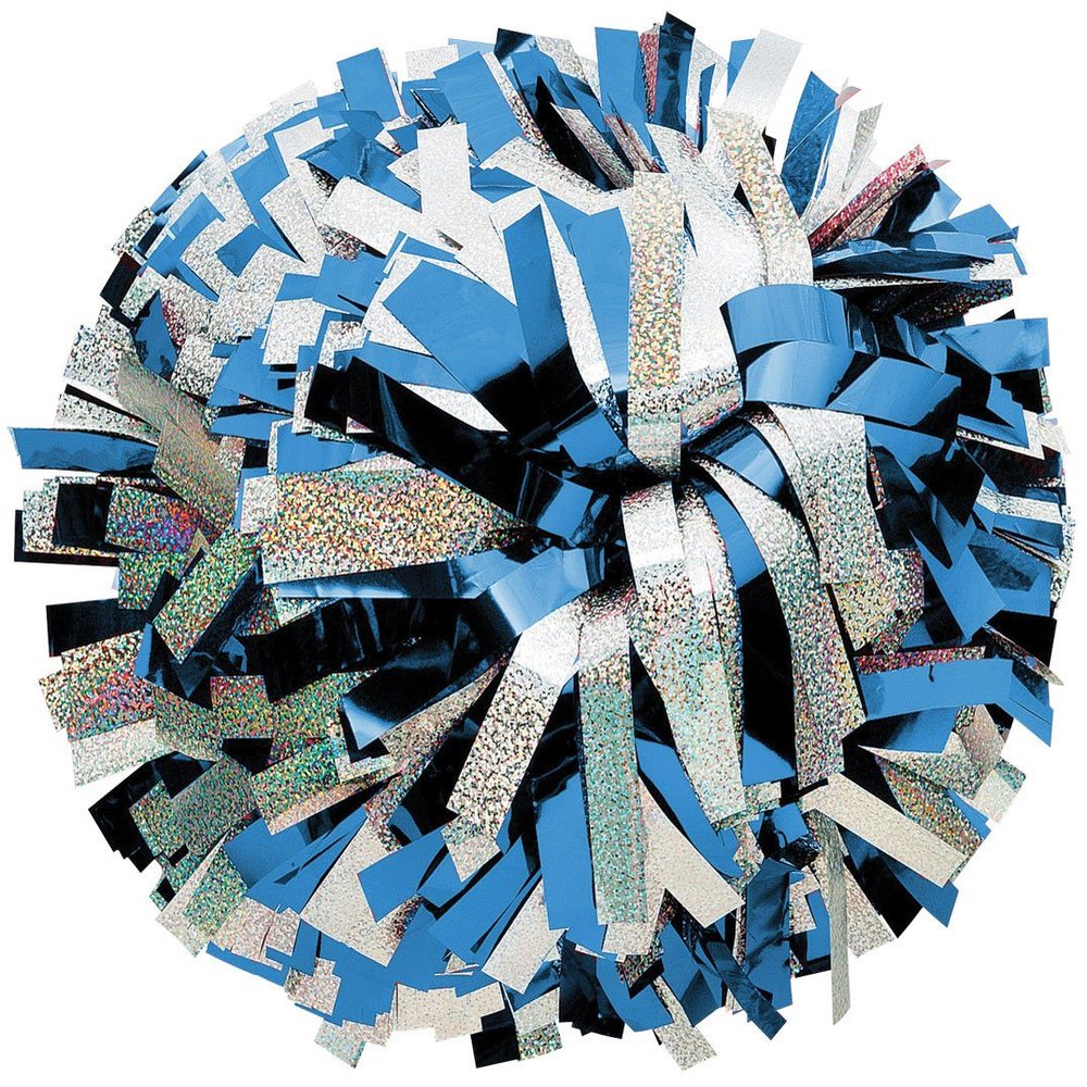 Metallic with Holographic Mix Cheerleading Pom - Col/Silver
