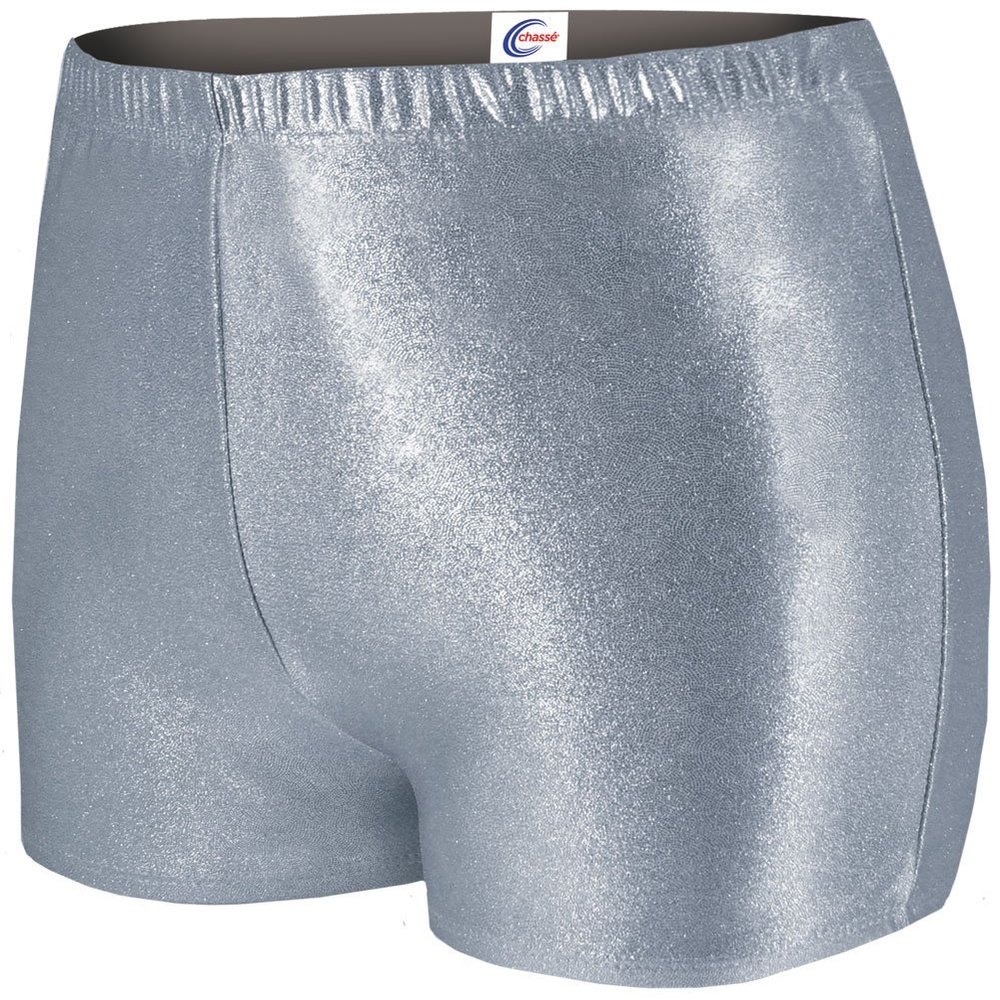 chass Women's Metallic Boy-Cut Briefs, Soft Mid-Rise Athletic Shorts, Perfect For Layering - Silver Small