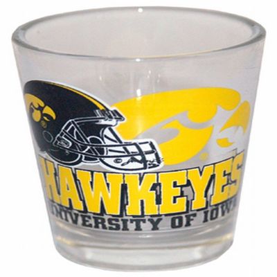 NCAA Iowa Hawkeyes Shotglass Clear Helmet/Bball