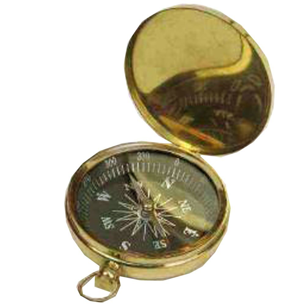 Nauctical Brass Pocket Flat Compass 3" Maritime Collection