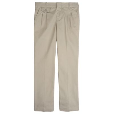 French Toast Adjustable Waist Pleated Pant-Khaki, 4