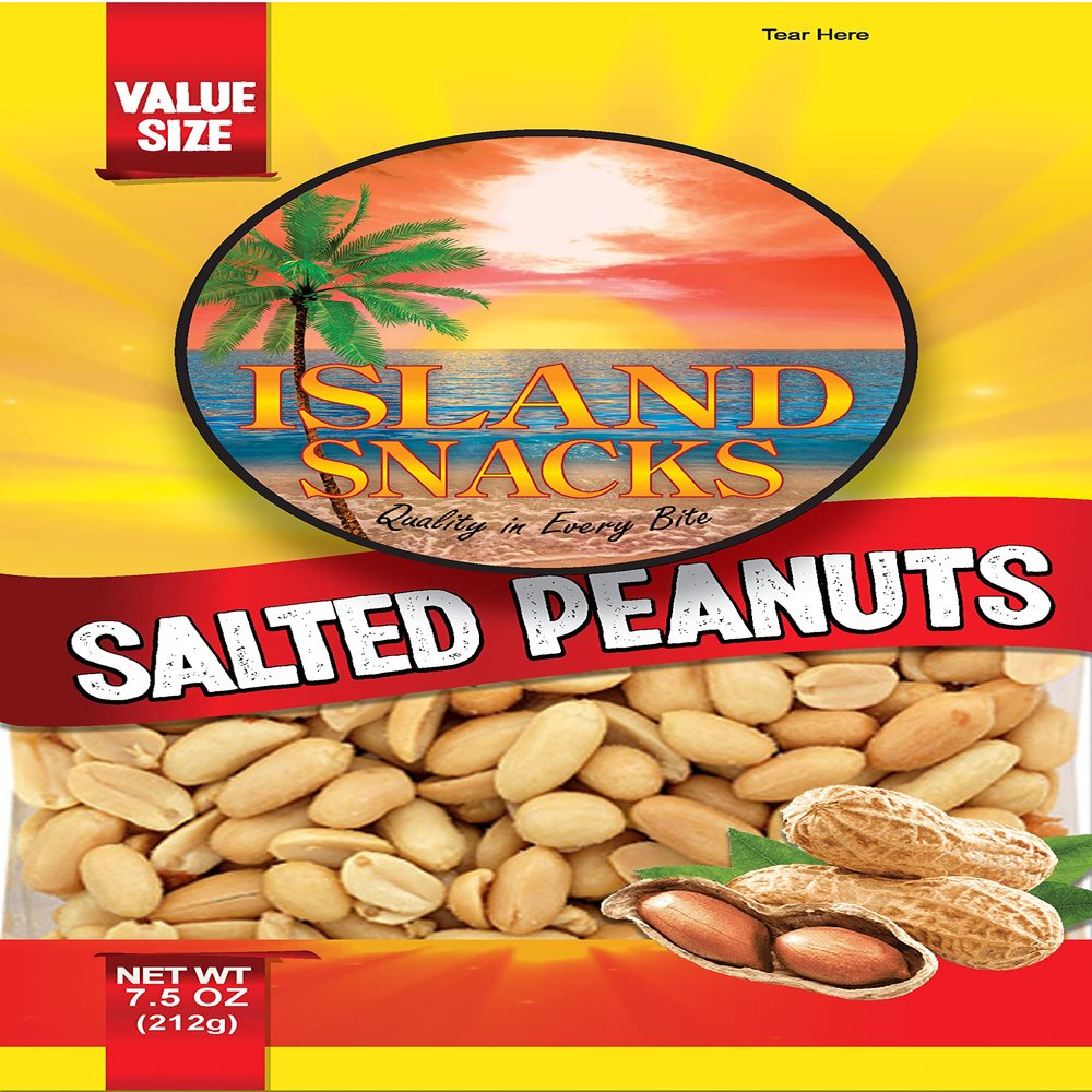 Island Snacks Peanuts, 7.5-Ounce (Pack Of 6)