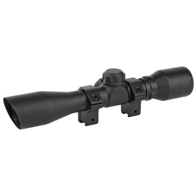 Truglo TG-TG8504BR: 4X32 Compact Rimfire Scope/Duplex Reticle / 3/8" Rings - Black