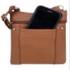 Roma Leathers Genuine Cross Body Purse Bag, Multi-Pocket (Light Brown) view 2