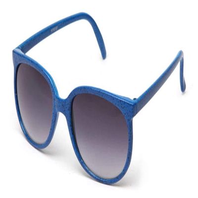 Kyra Women's Speckled Design Round Slim Temple Sunglasses in Blue