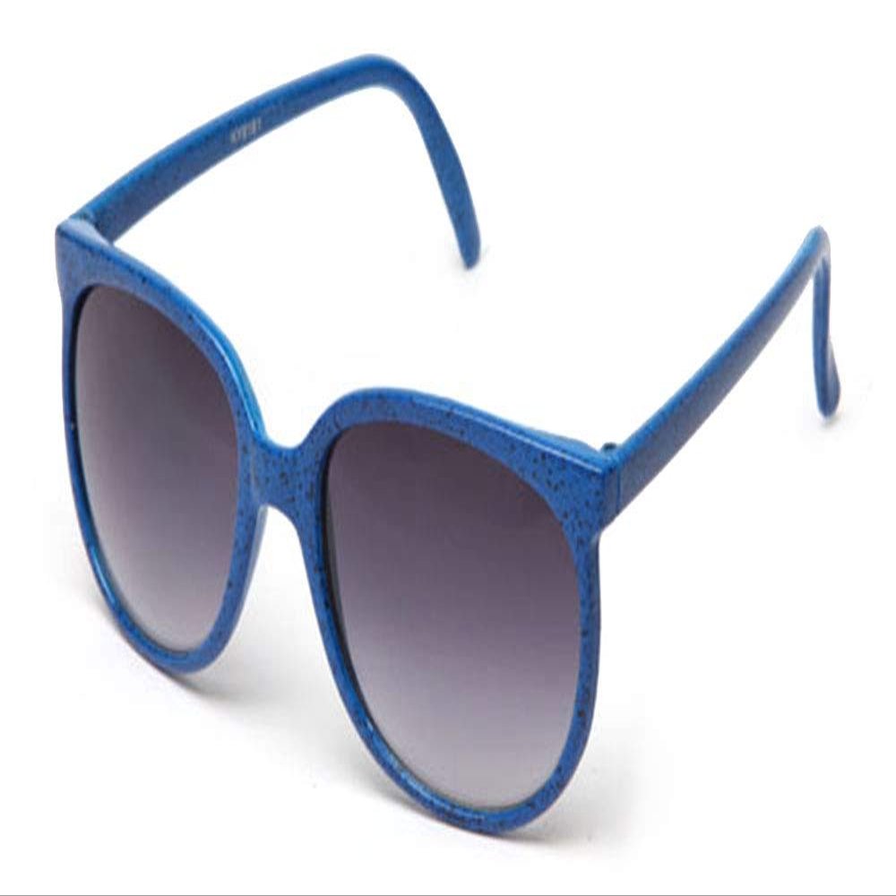 Kyra Women's Speckled Design Round Slim Temple Sunglasses in Blue