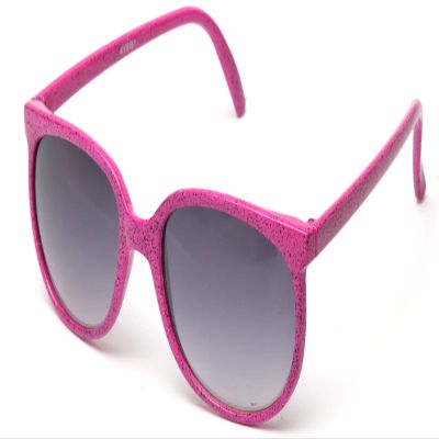 Kyra Women's Speckled Design Round Slim Temple Sunglasses in Hot Pink