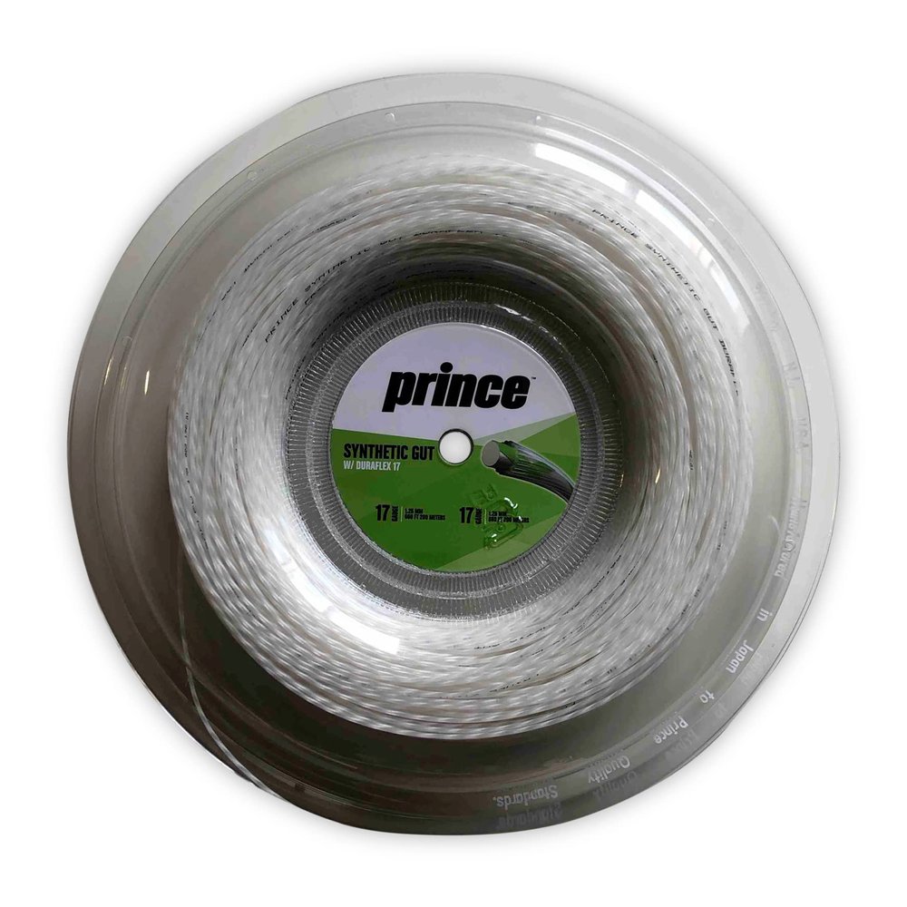 Prince Unisex's Synthetic Gut Dura Flex String Reel-White, 1.25 mm