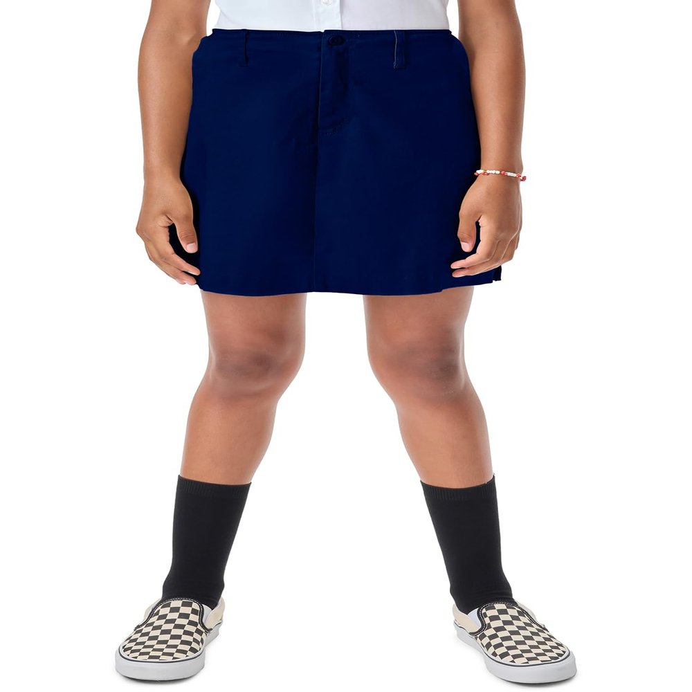 Classroom Uniforms girls Stretch Fly Front Scooter school uniform skirts, Navy Blue, 14.5 Plus