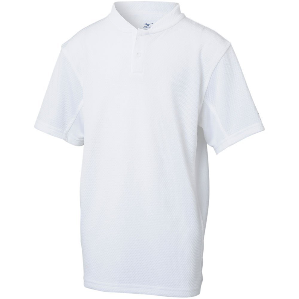 Mizuno Youth 2 Button Color Block Jersey (Small, White)