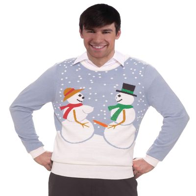 Forum Novelties Adult Extra Large Snow Couple Ugly Christmas Sweater, Multi, X-Large