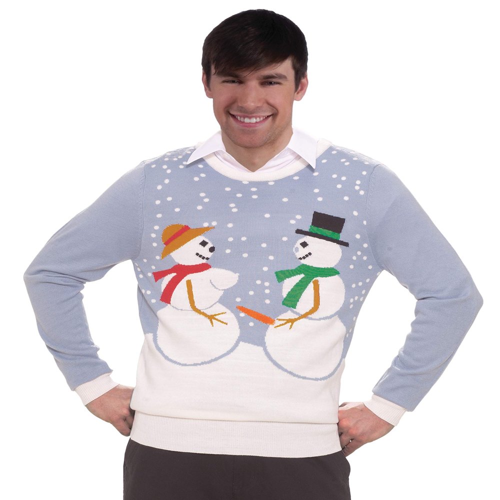 Forum Novelties Adult Extra Large Snow Couple Ugly Christmas Sweater, Multi, X-Large