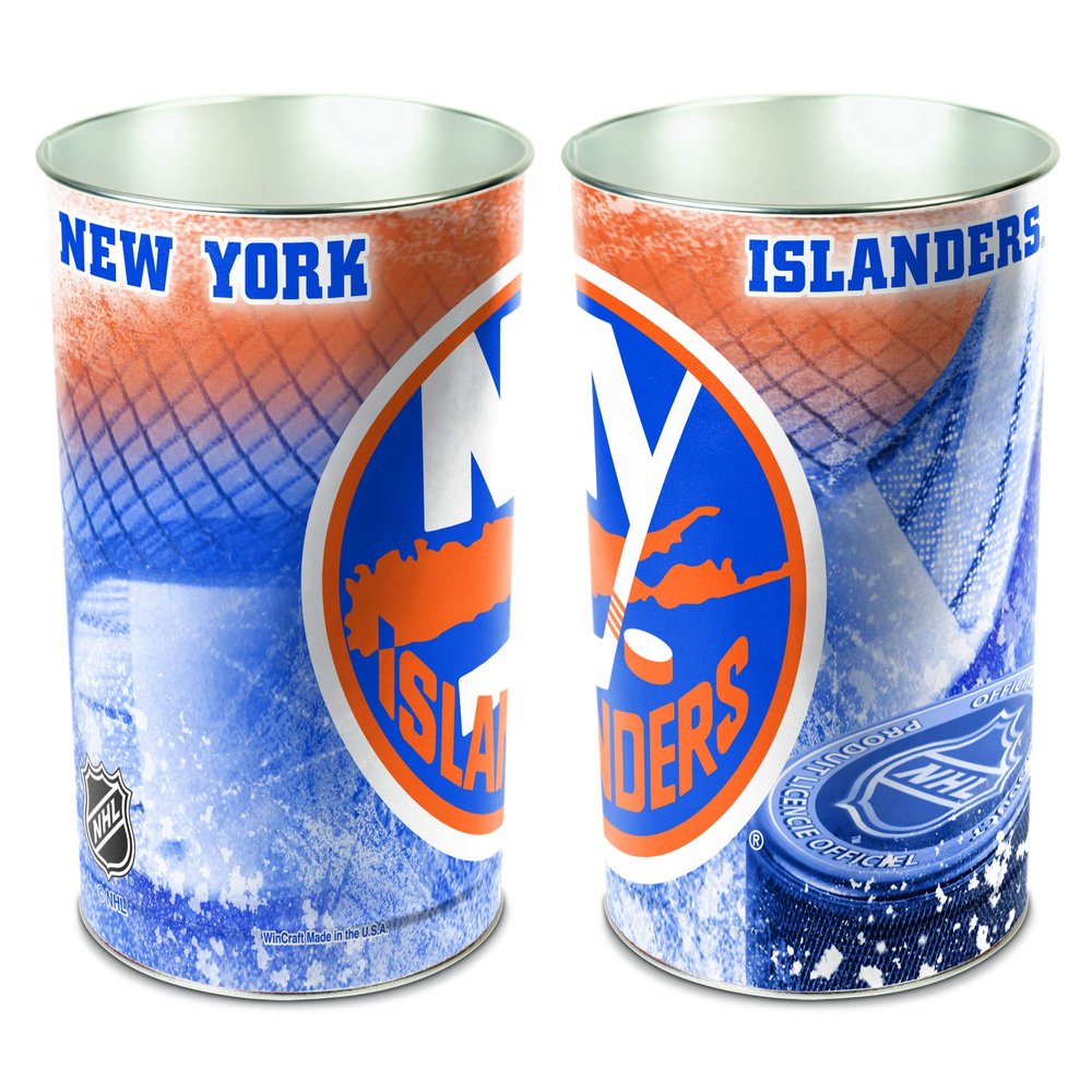 NHL 8010212 New York Islanders Tapered Wastebasket, 15"H