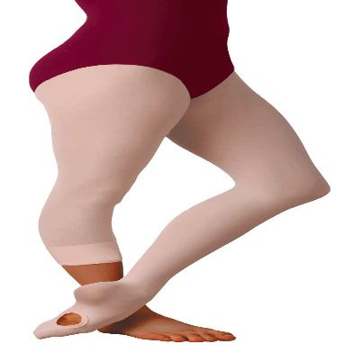 Body Wrappers C33 Girls Total Stretch Footless Tights (Small/Medium - White)