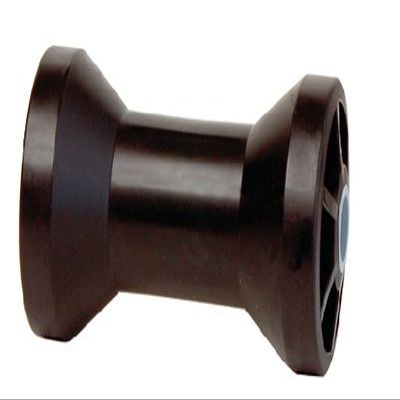 Tie Down Boat Trailer Spool Roller 5" Rubber Keel Roller with 5/8" Shaft | Heavy-Duty Replacement Roller with Plastic Core for Boat Trailer Keel Support & Alignment (Black)