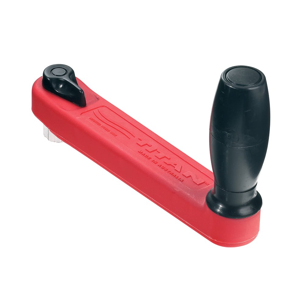 Lewmar 8" Single Grip Winch Handle, Locking, Red with Black Grip  Lightweight, chip-Resistant gelcoat, Strong Composite Design, Glass-Filled Welded Nylon Handles for Strength
