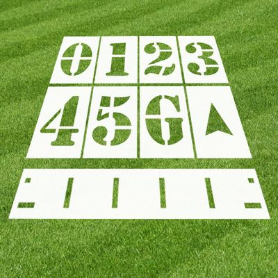 Football Field Stencil Kit | 72 inch Numbers with Hashmark | 60 mil Standard Grade | Paint Stencils for Football Fields