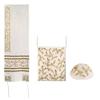 Raw Silk Tallit Set Embroidered Pomegranates in White with Tallisack view 1