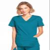 Cherokee Women's Workwear Scrubs Core Stretch Mock-Wrap Top (X-Large), Caribbean Blue view 1