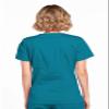 Cherokee Women's Workwear Scrubs Core Stretch Mock-Wrap Top (X-Large), Caribbean Blue view 4