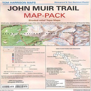 John Muir Trail Map-Pack: Shaded Relief Topo Maps
