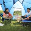 KingCamp Oversized Moon Chairs Padded Seat Supports 300lbs for Adults, Comfy Portable Folding Saucer Chair with Cup Holder and Carry Bag, Blue Green and Red view 2