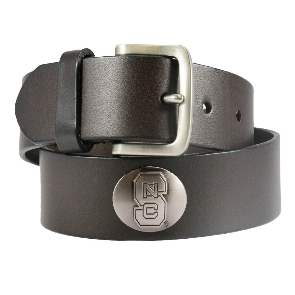 ZEP-PRO NCAA North Carolina State Wolfpack Leather Concho Belt, Brown, 34-inches