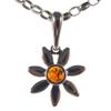 BALTIC AMBER AND STERLING SILVER 925 DESIGNER COGNAC FLOWER PENDANT JEWELLERY JEWELRY (NO CHAIN) view 1
