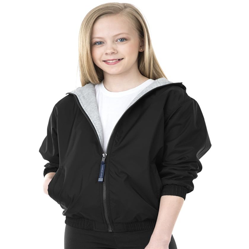 Charles River Apparel Unisex Youth Performer Full Zip Jacket, Black, X-Large