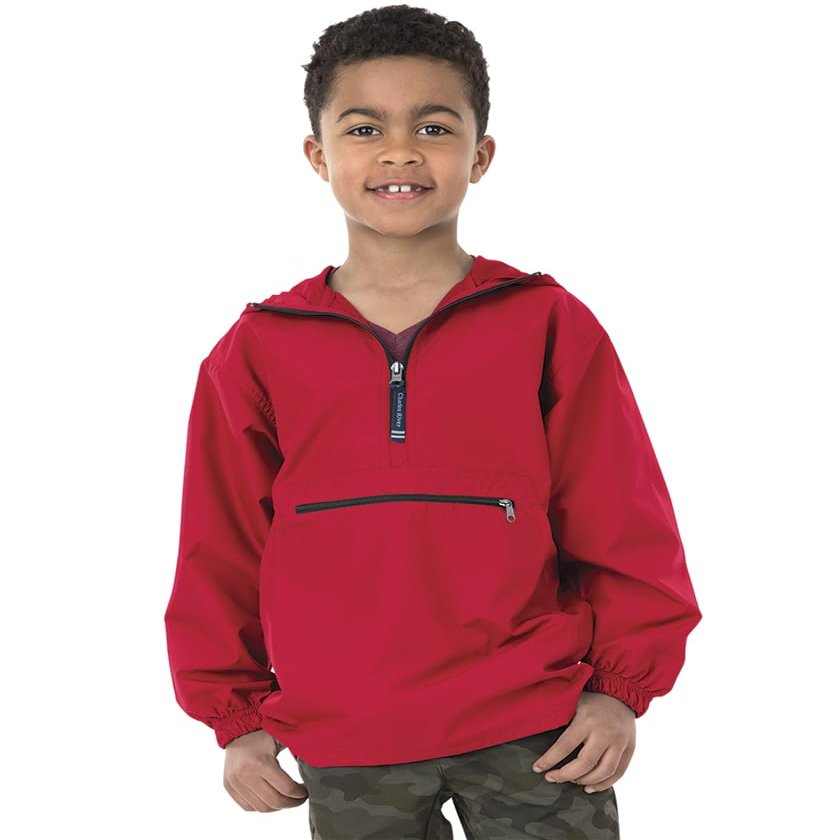 Charles River Apparel Unisex Youth Pack- N- Go Pullover, Medium Red