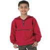 Charles River Apparel Youth Pack-N-Go Pullover, Lightweight Packable Windbreaker, Wind & Water-Resistant Kids Jacket, Red, X-Large view 1