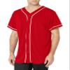 Augusta Sportswear Augusta Wicking Mesh Button Front Jersey with Braid Trim, Red/White, Medium view 1